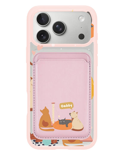 iPhone Magnetic Wallet Case - Playful Cat