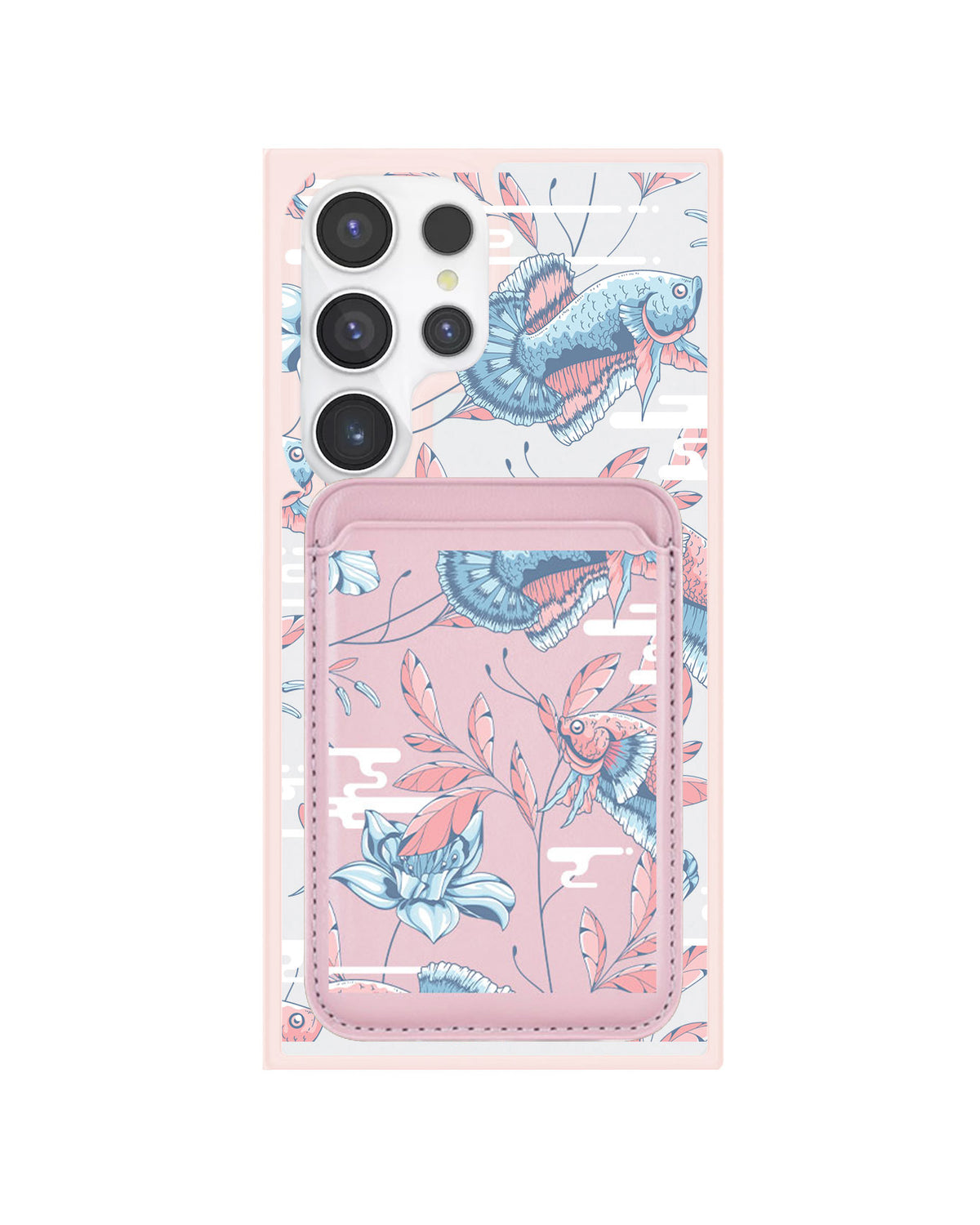 Android Magnetic Wallet Case - Fish & Floral 3.0