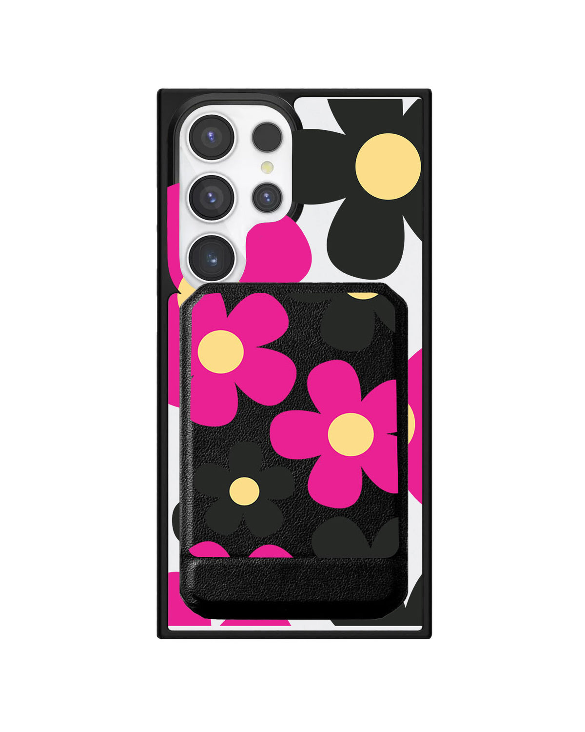 Android Magnetic Multifold Wallet - Daisy Hot Pink