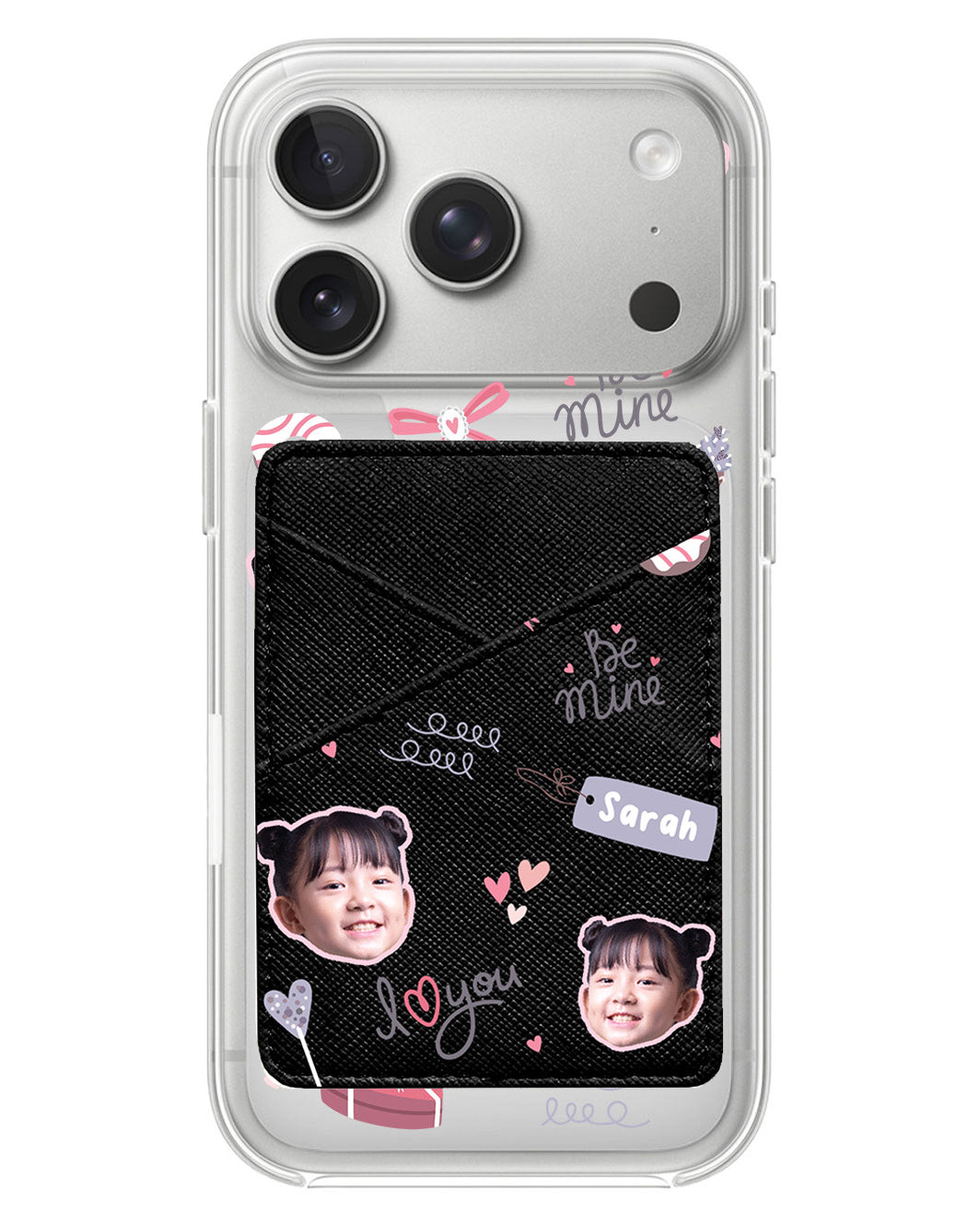 iPhone Phone Wallet Case - Face Grid Lovely