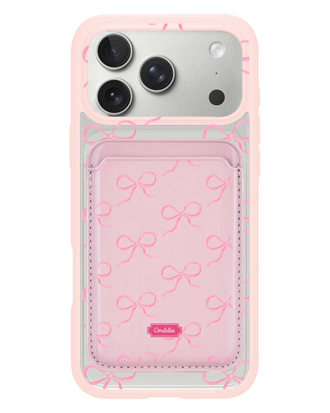iPhone Magnetic Wallet Case - Coquette Pink Bow