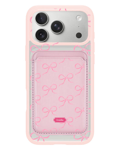 iPhone Magnetic Wallet Case - Coquette Pink Bow