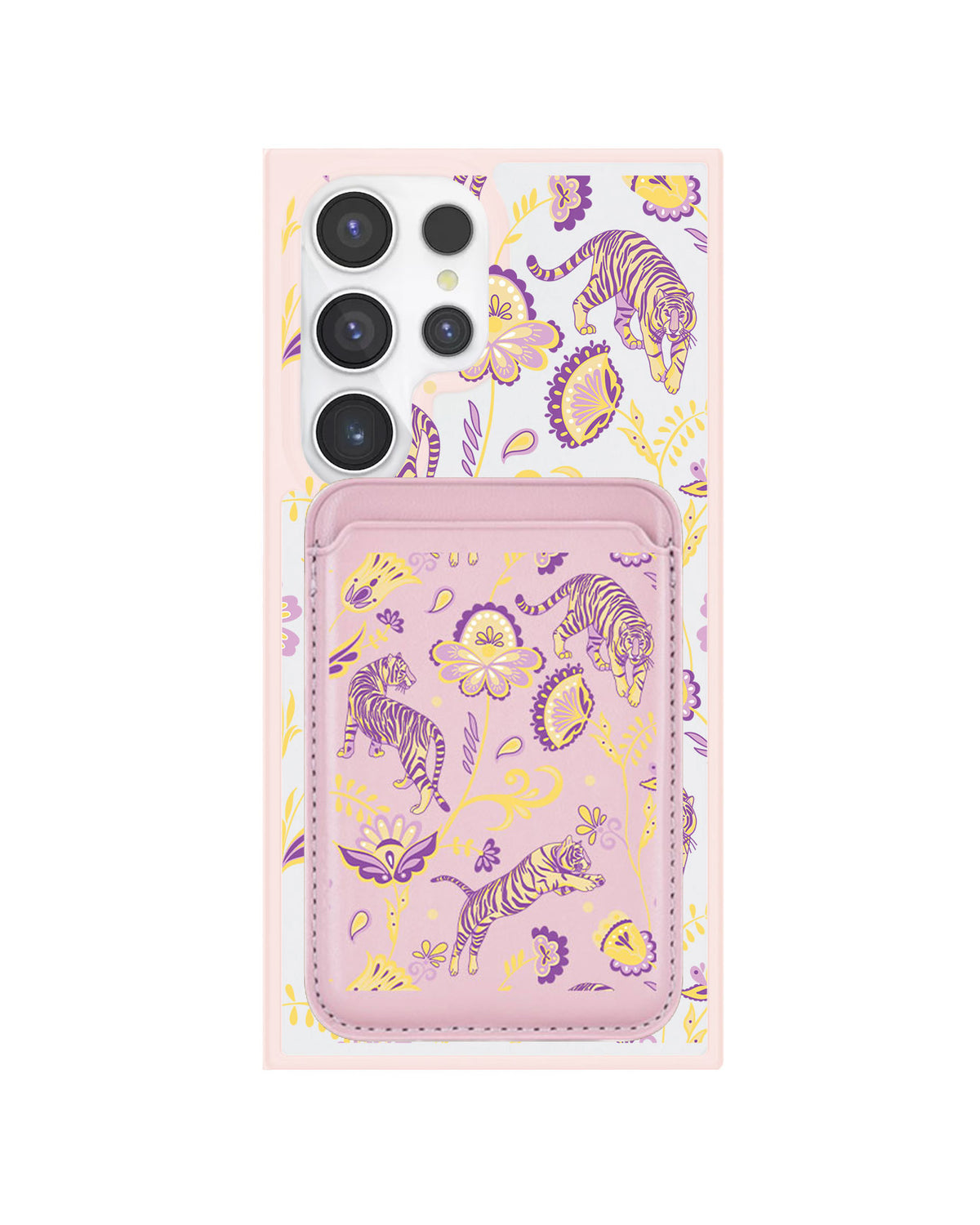 Android Magnetic Wallet Case - Tiger & Floral 4.0