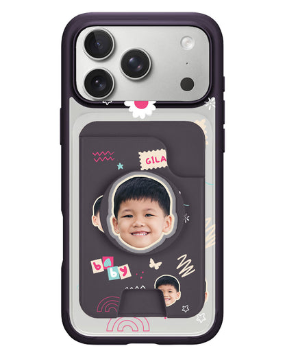 iPhone Magpop Wallet - Face Grid Abstract