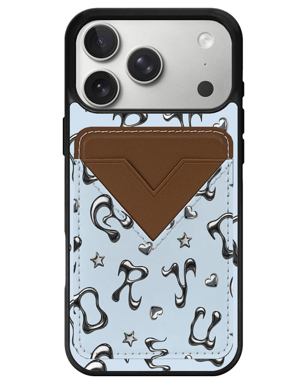 iPhone Avant Wallet Case - Chrome Monogram 2.0