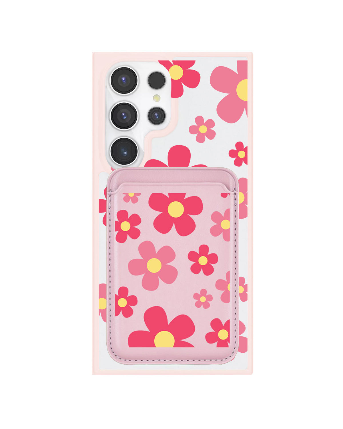 Android Magnetic Wallet Case - Daisy Blush