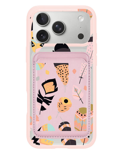 iPhone Magnetic Wallet Case - Feathers