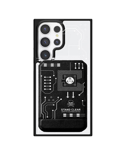 Android Magnetic Multifold Wallet - Circuit White