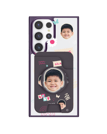 Android Magpop Wallet - Face Grid Abstract