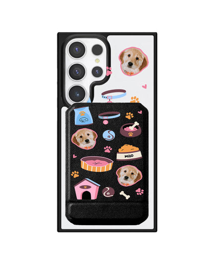 Android Magnetic Multifold Wallet - Pet Grid Puppy Cozy Day