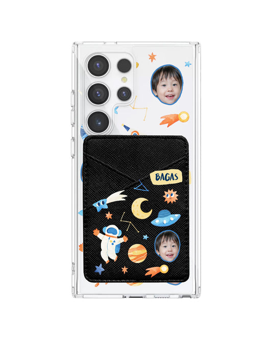Android Phone Wallet Case - Face Grid Astronout