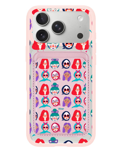 iPhone Magnetic Wallet Case - Cute Sweety Faces