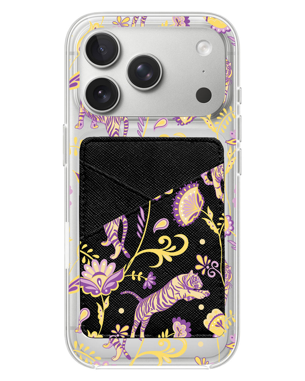 iPhone Phone Wallet Case - Tiger & Floral 4.0