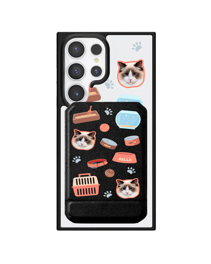 Android Magnetic Multifold Wallet - Pet Grid Kitty Cozy Corner