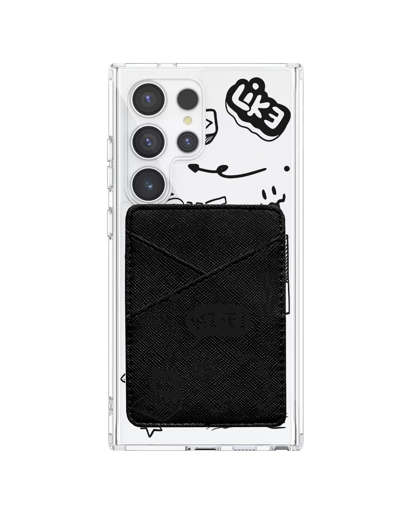 Android Phone Wallet Case - Social Black