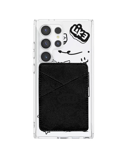 Android Phone Wallet Case - Social Black