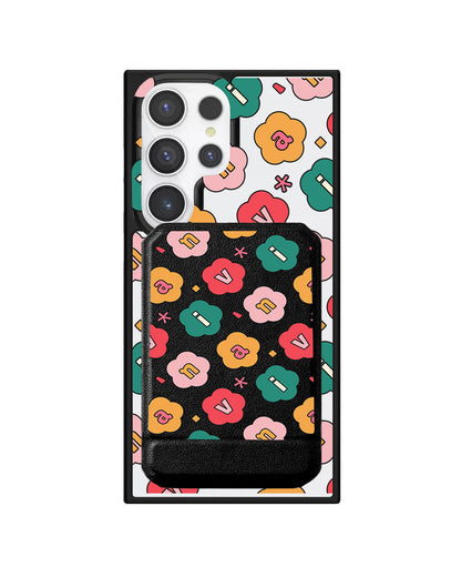 Android Magnetic Multifold Wallet - Flower Petals Monogram 3.0