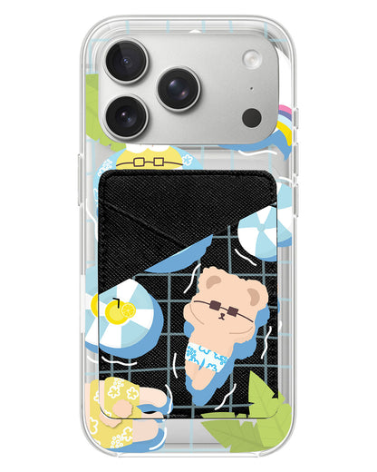 iPhone Phone Wallet Case - Pool Party Blue
