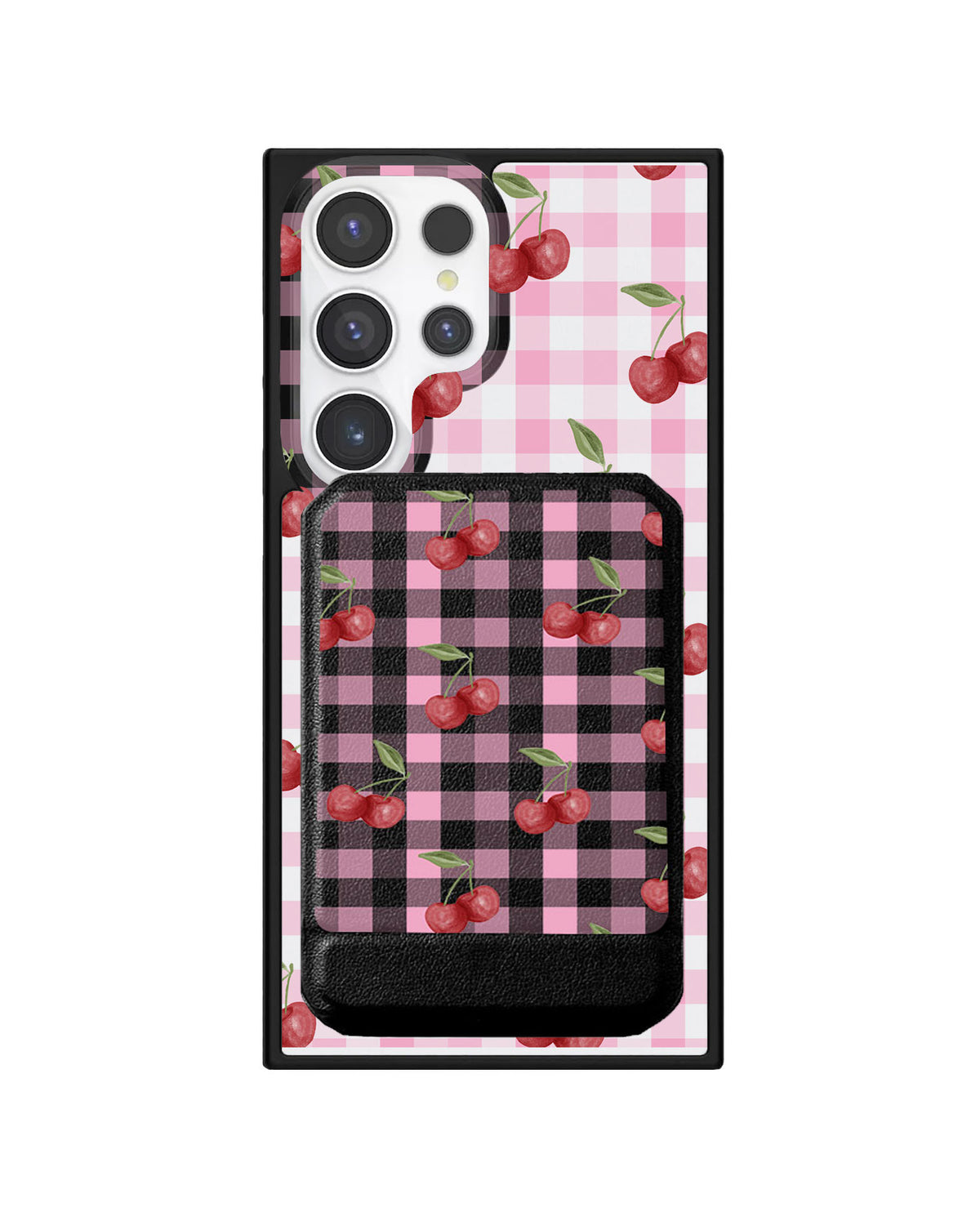 Android Magnetic Multifold Wallet - Cherry Tartan