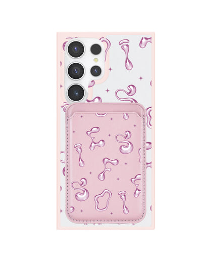 Android Magnetic Wallet Case - Pink Chrome Monogram
