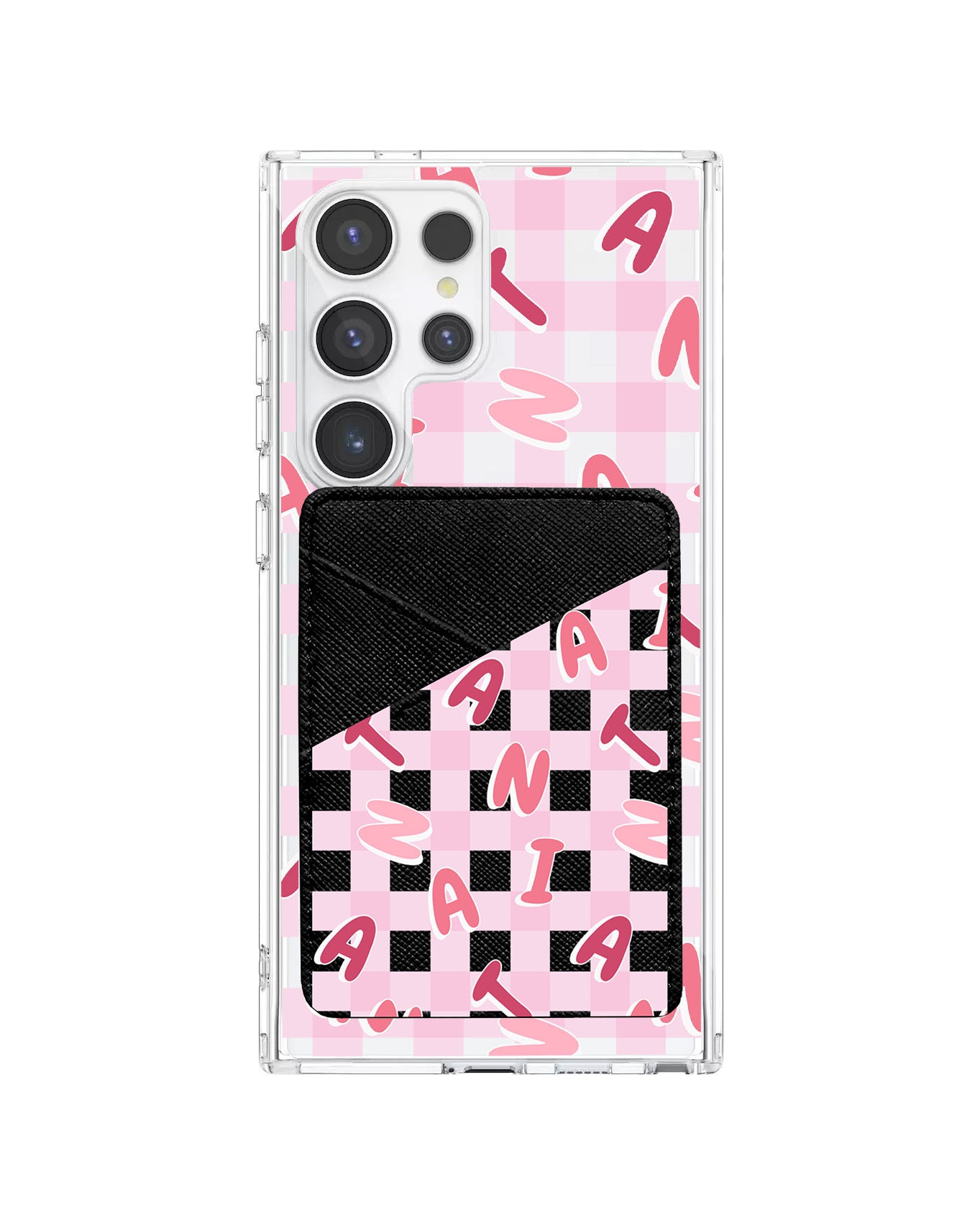 Android Phone Wallet Case - Checkered Monogram 1.0