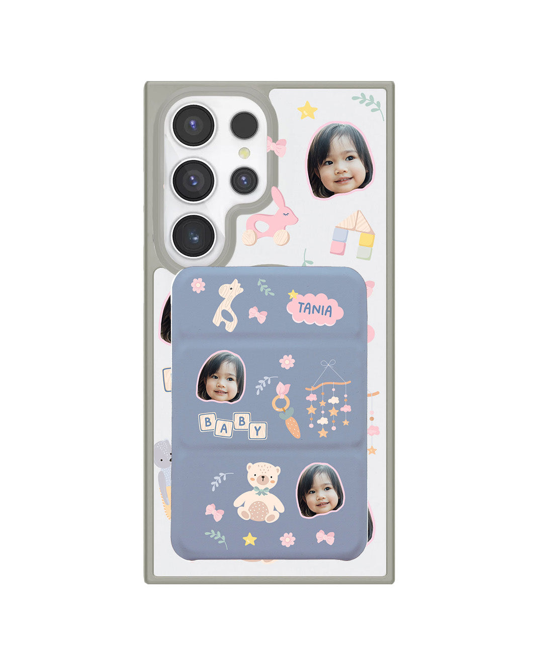 Android Magnetic Trifold Wallet Case - Face Grid Girl's Toys