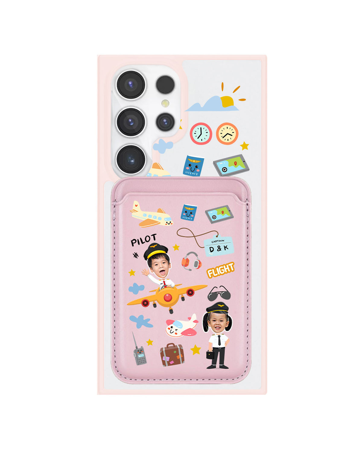 Android Magnetic Wallet Case - Face Grid Dream Pilot