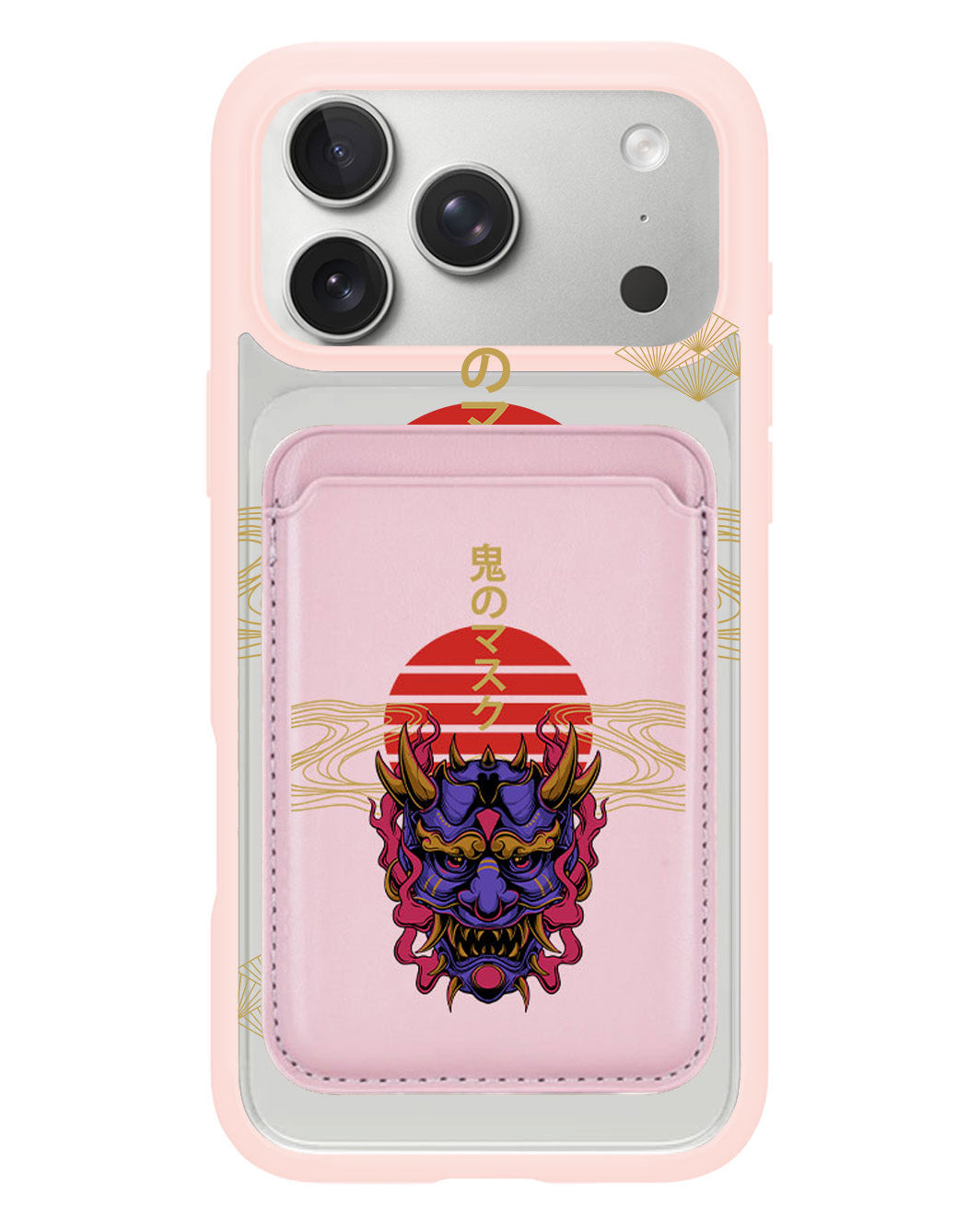 iPhone Magnetic Wallet Case - Oni Mask