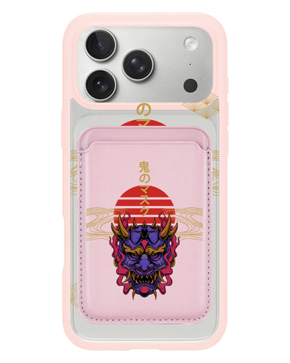 iPhone Magnetic Wallet Case - Oni Mask
