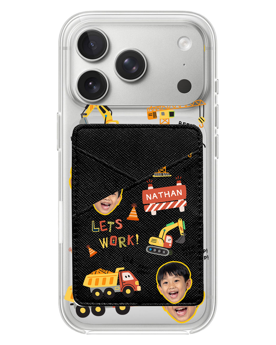 iPhone Phone Wallet Case - Face Grid Construction