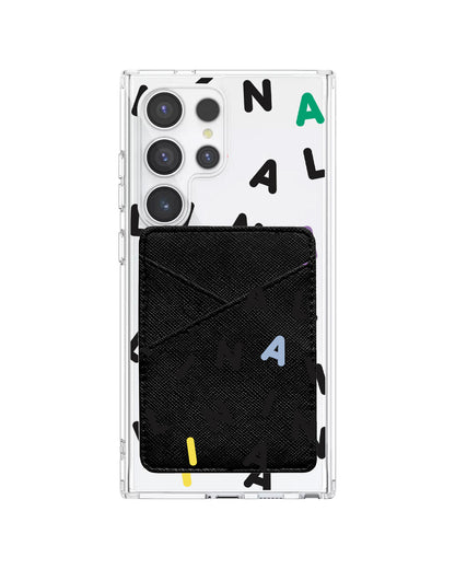 Android Phone Wallet Case - Monogram 2.0 Black