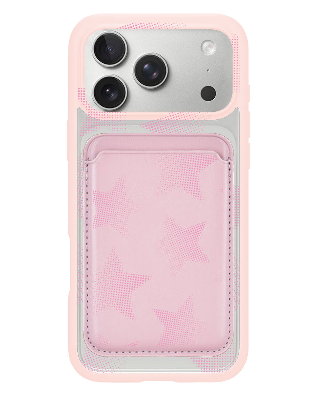 iPhone Magnetic Wallet Case - Pink Star
