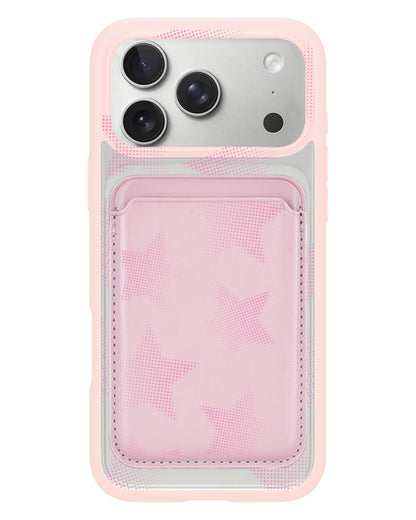 iPhone Magnetic Wallet Case - Pink Star