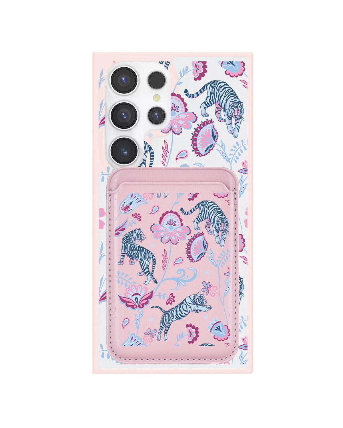 Android Magnetic Wallet Case - Tiger & Floral 3.0