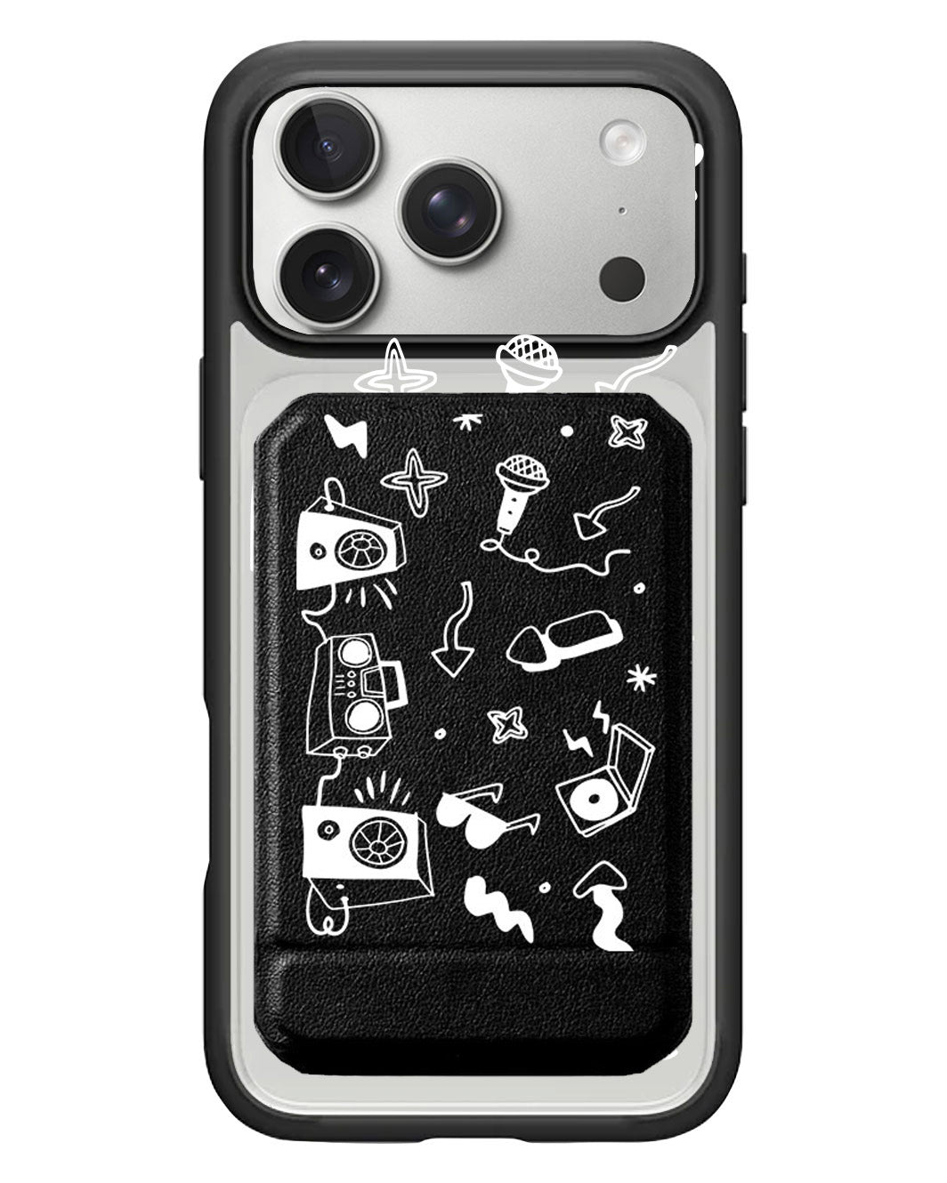 iPhone Magnetic Multifold Wallet - Rock N Roll White