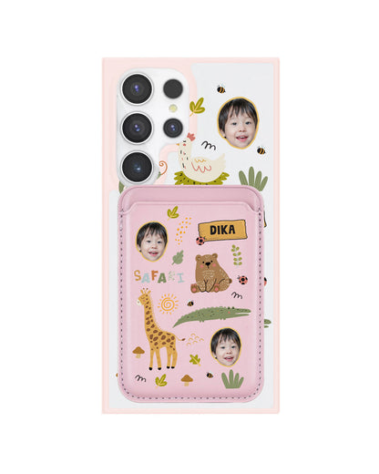 Android Magnetic Wallet Case - Face Grid Safari