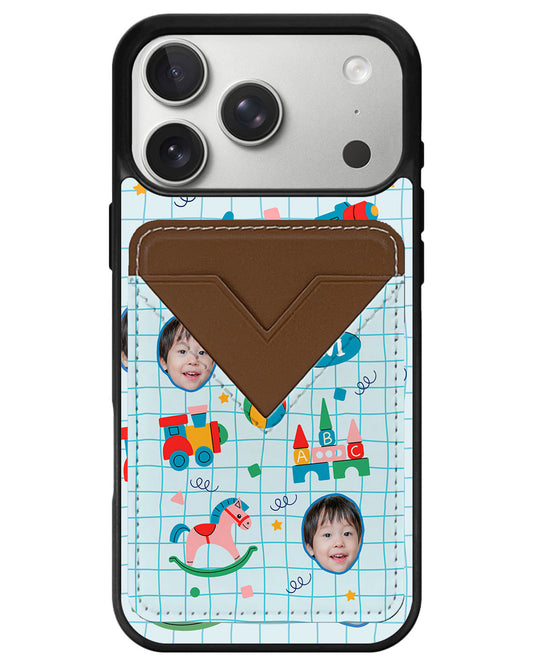 iPhone Avant Wallet Case - Face Grid Boy's Toys