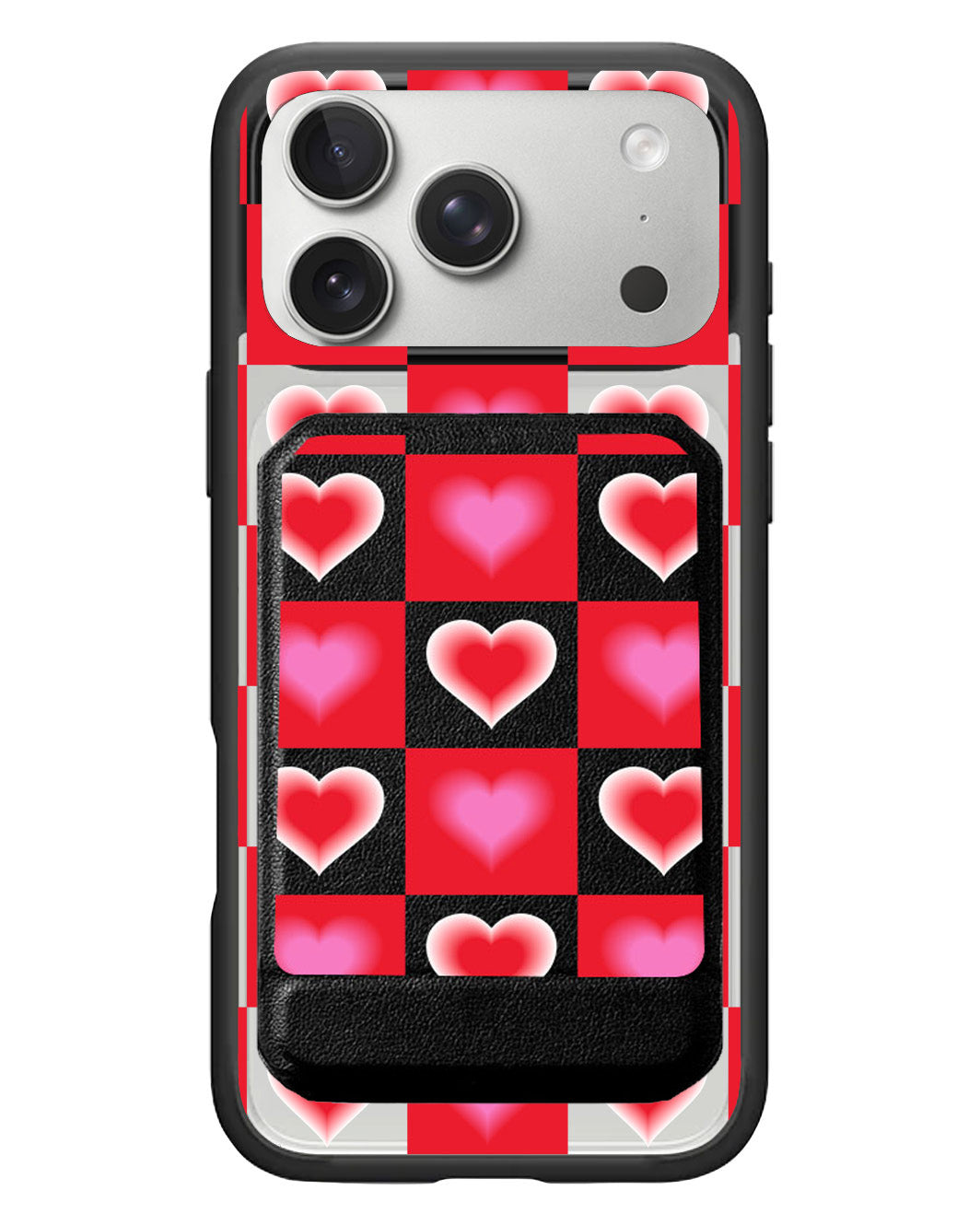 iPhone Magnetic Multifold Wallet - Love Checkered