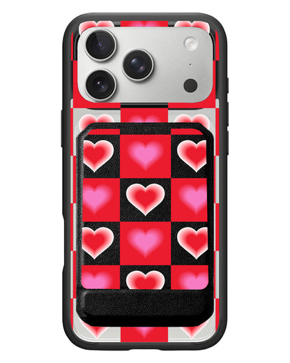 iPhone Magnetic Multifold Wallet - Love Checkered