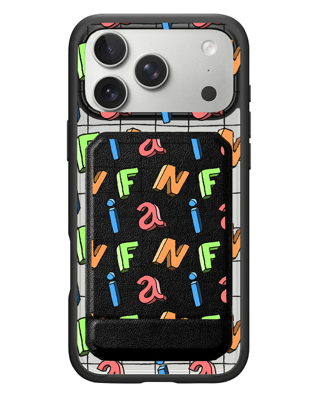 iPhone Magnetic Multifold Wallet - Playful Monogram