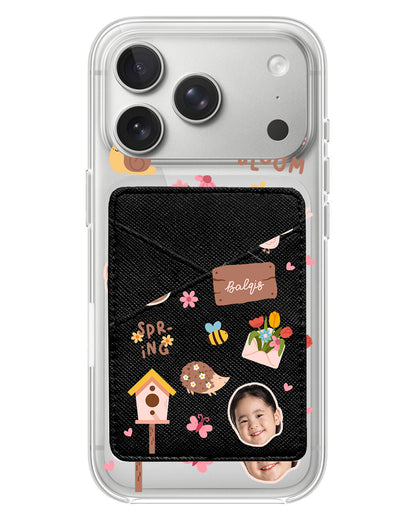 iPhone Phone Wallet Case - Face Grid Spring Bloom