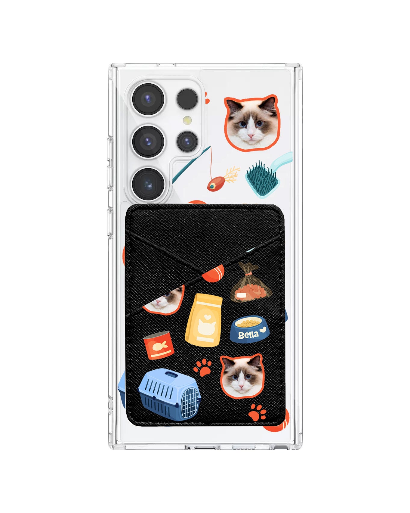 Android Phone Wallet Case - Pet Grid Kitty Adventures
