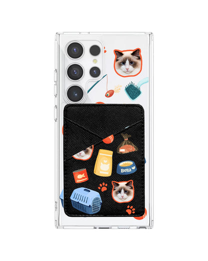Android Phone Wallet Case - Pet Grid Kitty Adventures