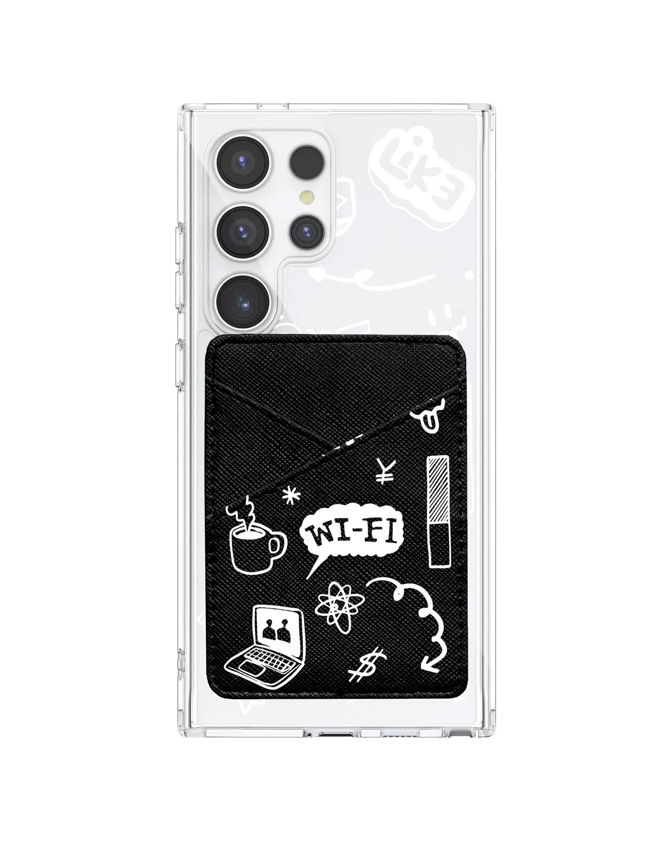 Android Phone Wallet Case - Social White