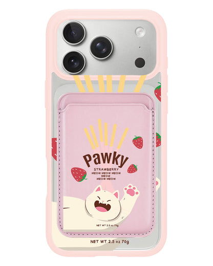 iPhone Magnetic Wallet Case - Pawky Cat