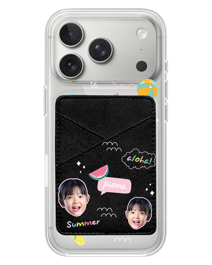 iPhone Phone Wallet Case - Face Grid Summer