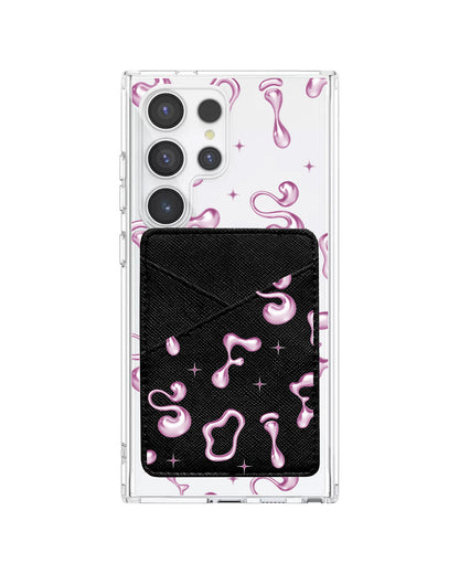 Android Phone Wallet Case - Pink Chrome Monogram