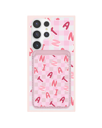 Android Magnetic Wallet Case - Checkered Monogram 1.0