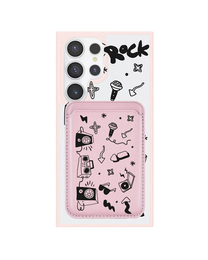 Android Magnetic Wallet Case - Rock N Roll Black