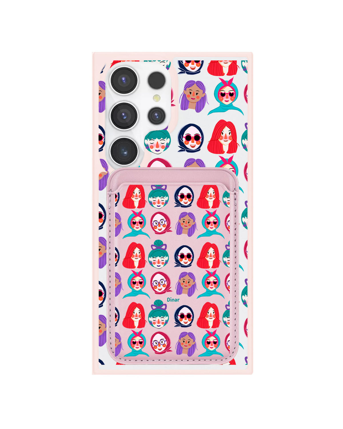 Android Magnetic Wallet Case - Cute Sweety Faces